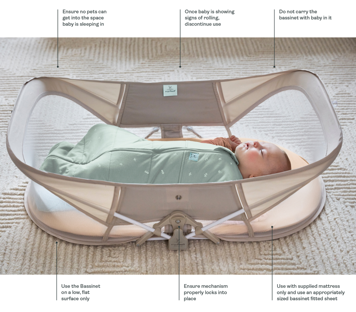 Features of the Easy Sleep Portable Bassinet by ergoPouch